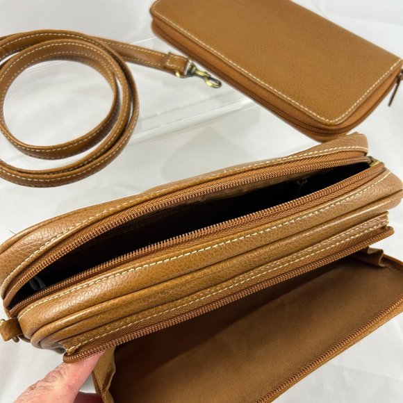 Pebbled Faux Leather Crossbody Bag and Clutch - Picture 13 of 14